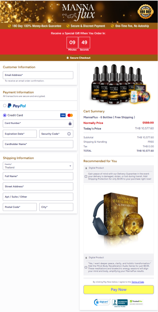 MannaFlux Official Website Secure Order Page